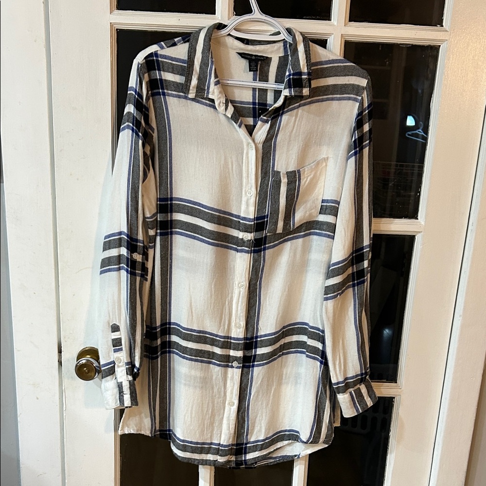 596.  Plaid Button-Up Shirt